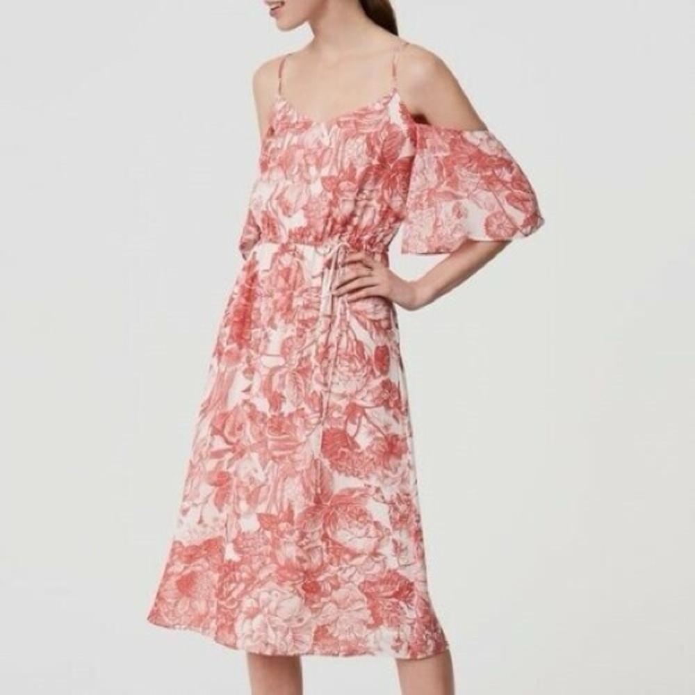 Loft Cold Shoulder Floral Pink